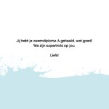 Geslaagd kaart zwemdiploma A opspattend water 3