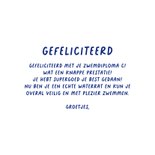 Geslaagd zwemdiploma golven water blauw typografisch goud 3