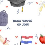 Geslaagdkaart met vrolijke illustraties 2