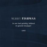 Grappig kerstkaartje Merry Fishmas met vis en kerstmuts 3