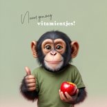 Grappige beterschapskaart aap chimpansee humor ziek 2