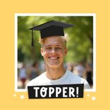 Grappige geslaagd kaart 'keigoed' met steen met oogjes 2