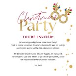 Grappige kerstkaart Christmas Party glitterbrillen ster goud 3