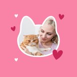 Grappige moederdagkaart poezenmama cat mom foto hartjes 2