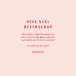 Grappige roze beterschapskaart get well zoen 3