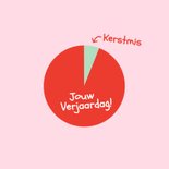 Grappige roze verjaardagskaart met diagram voor kerstmis 2