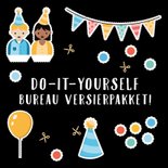 Grappige verjaardagskaart collega - DIY bureau versierpakket 2