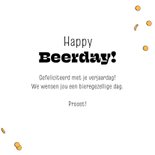 Grappige verjaardagskaart man bier confetti typografisch 3