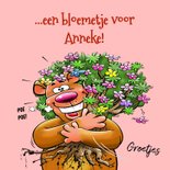 Grappige verjaardagskaart met beertje en gebak 3