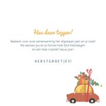 Grappige zakelijke kerstkaart met illustratie van een auto 3