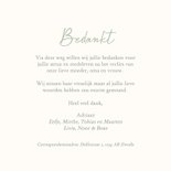 Groene bedankkaart rouw met illustratie bloem 3
