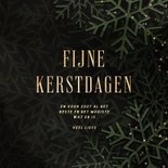 Groene kerstkaart 'Fijne Kerstdagen' met sneeuwvlokken 3