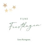 Groene kerstkaart gouden sterren 3