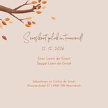 Hip geboortekaartje bosdieren illustratie vosjes tweeling 2