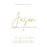 Hip geboortekaartje jongetje tijgerprint en gouden hartjes 3