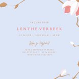 Hip geboortekaartje stijlvolle illustratie wit-roze magnolia 3