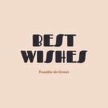 Hip nieuwjaarskaartje blokjespatroon met sterren Best Wishes 3