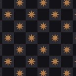 Hip nieuwjaarskaartje blokjespatroon met sterren Best Wishes Achterkant