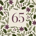 Hip verjaardagskaartje botanisch vrouw 65 jaar 2