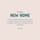 Hippe felicatiekaart happy new home roze gestreept  3