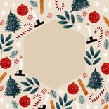 Hippe kerstkaart kerstknuffel met foto en kerstillustraties Achterkant