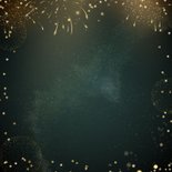 Hippe kerstkaart met goudlook tekst, eigen foto en vuurwerk Achterkant