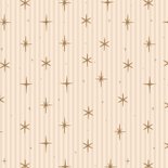 Hippe kerstkaart streepjes met sterren fijne kerst beige Achterkant