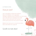 Hippe kinderfeestje uitnodiging 1e verjaardag flamingo 3