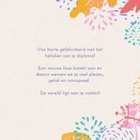 Hippe kleurrijke geslaagd kaart met eigen foto en hoedje 3