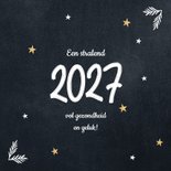 Hippe nieuwjaarskaart 2027 zwart wit teksten 2