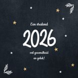 Hippe nieuwjaarskaart zwart wit teksten 2