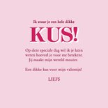 Hippe roze valentijnskaartje een dikke kus 3