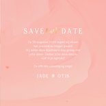 Hippe save the date kaart satijnlook in roze met goudfolie 3