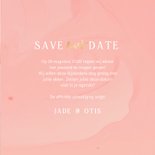 Hippe save the date kaart satijnlook in roze met goudfolie 3