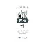 Hippe vaderdag kaart 'Je bent de beste papa ooit!' & hartjes 3