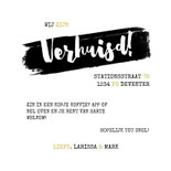 Hippe verhuiskaart met sleutels, typografie en foto 3