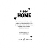 Hippe verhuiskaart typografie new home, kraft en hartjes 3