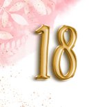 Hippe verjaardagskaart 18 waterverf botanisch & folieballon 2