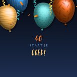 Hippe verjaardagskaart 3d ballonnen met aanpasbare leeftijd 2