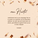 Hippe verjaardagskaart 50 koper 3d van harte confetti 3