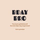 Hippe verjaardagskaart 'bday bro' blokjespatroon met sterren 3