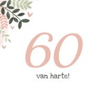 Hippe verjaardagskaart vrouw 50 jaar takjes en hartjes 2