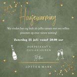 Housewarming uitnodiging groen foto goudlook 3