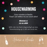 Housewarming uitnodiging huisje stippen krijtbord kraftlook 3