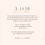 Jubileum 5 jaar getrouwd houtlook goud twee foto's 3