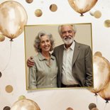 Jubileum 50 jaar getrouwd ballonnen confetti beige 2