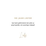 Jubileum felicitatie kaart 50 jaar getrouwd getal 3