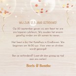 Jubileum houtlook eigen foto's met confetti 3d ballonnen 3