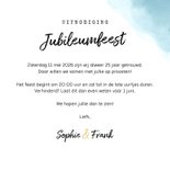 Jubileum uitnodiging 25 jaar getrouwd waterverf hartjes goud 3