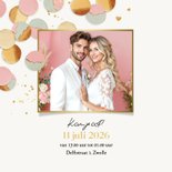 Jubileumfeest uitnodiging 1 jaar getrouwd confetti goud 2